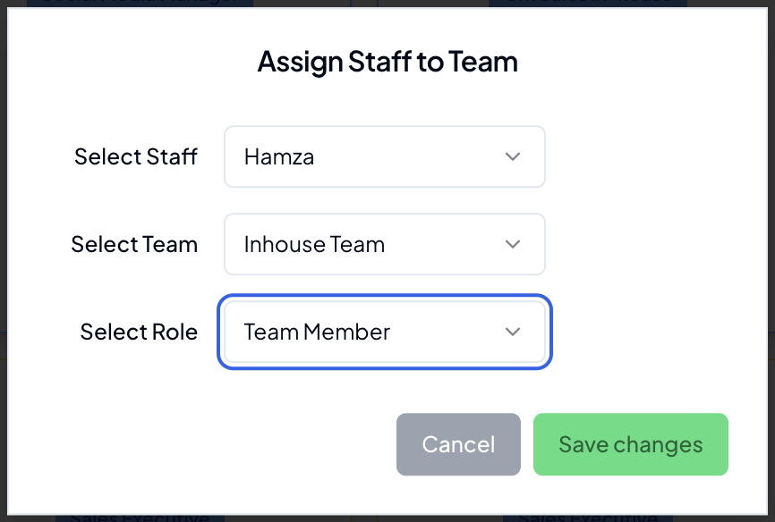 Team and Role Assignment